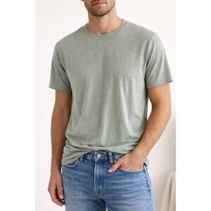 Lucky Brand Venice Burnout Tee Green Small Soft Washed Crew Neck Casual